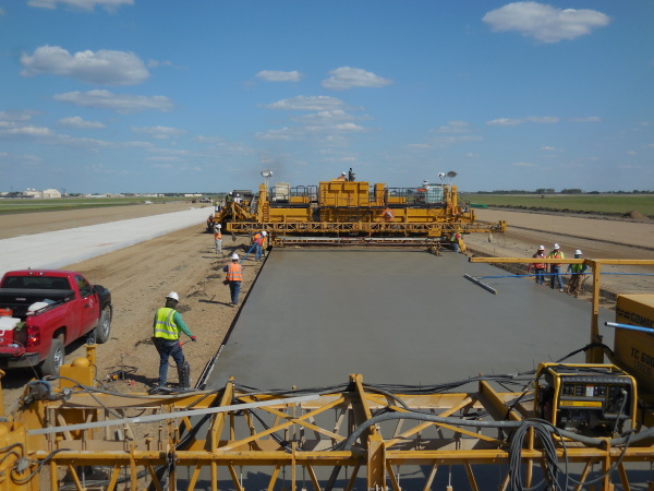 Concrete paving is approximately 88 percent complete at the Minot,  N.D. Air Force Base.