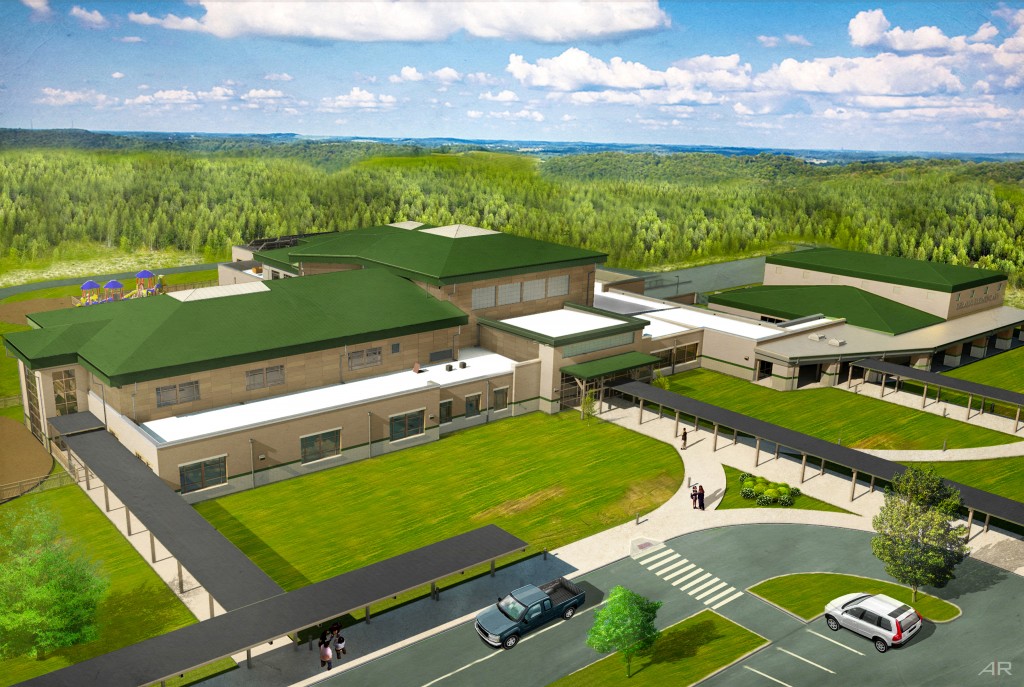 Artist's rendering of the Delalio Elementary Replacement School at Marine Corps Air Station New River in North Carolina.
