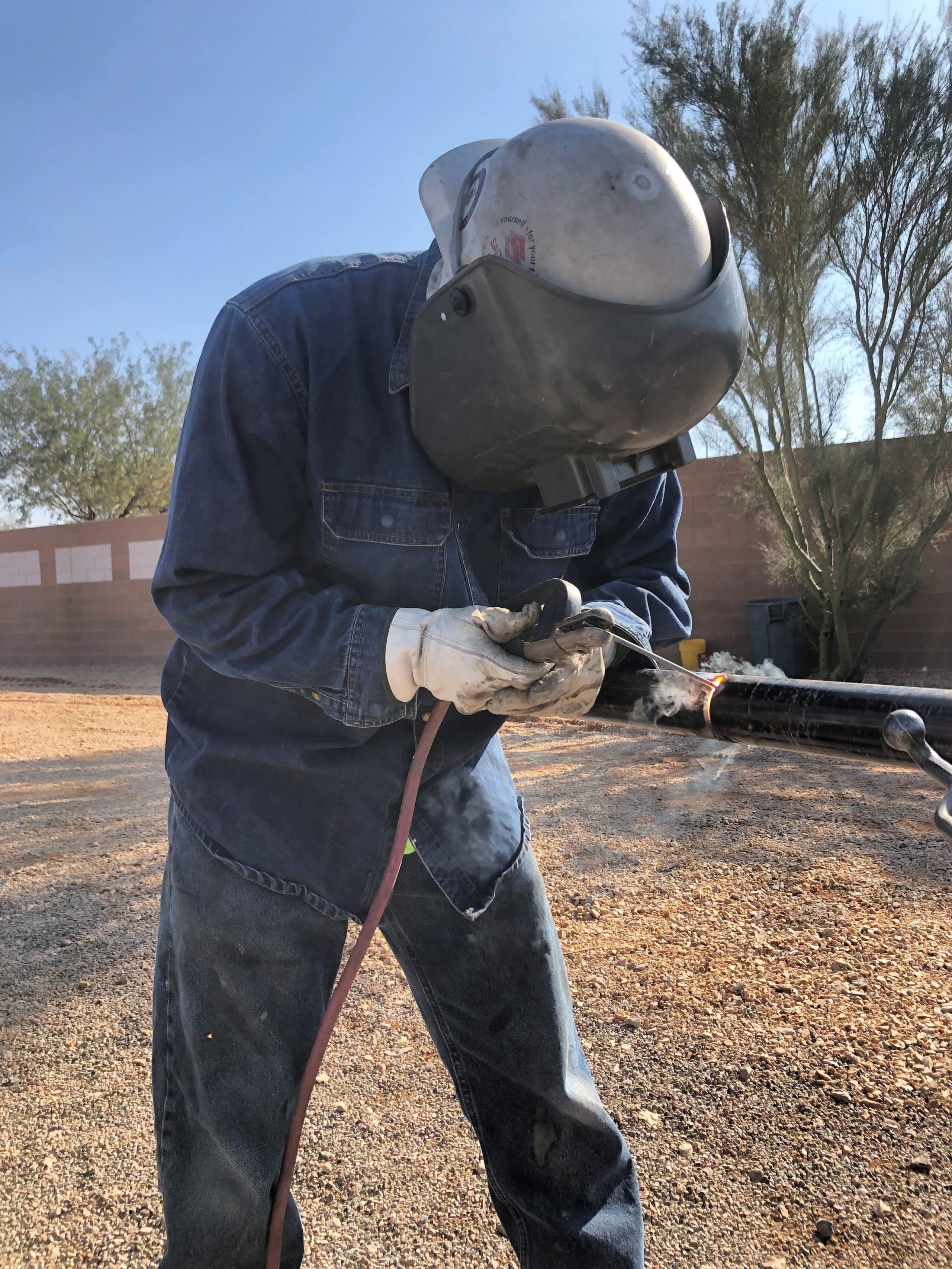 Sundt Pipefitter Helper Billy Hulsey at the jobsite