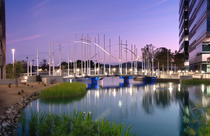 Fountainhead pedestrian bridge - sunset