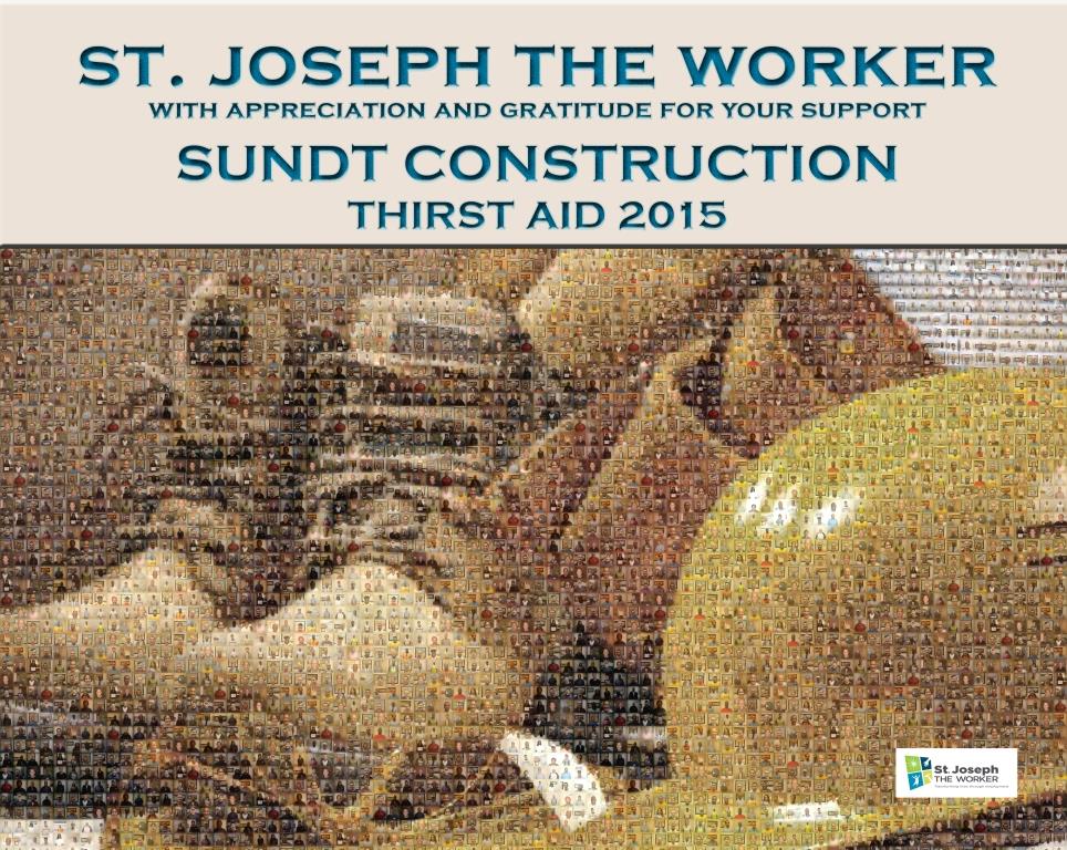 Composite 'Thank You' art created by St. Joseph the Builder for Sundt.