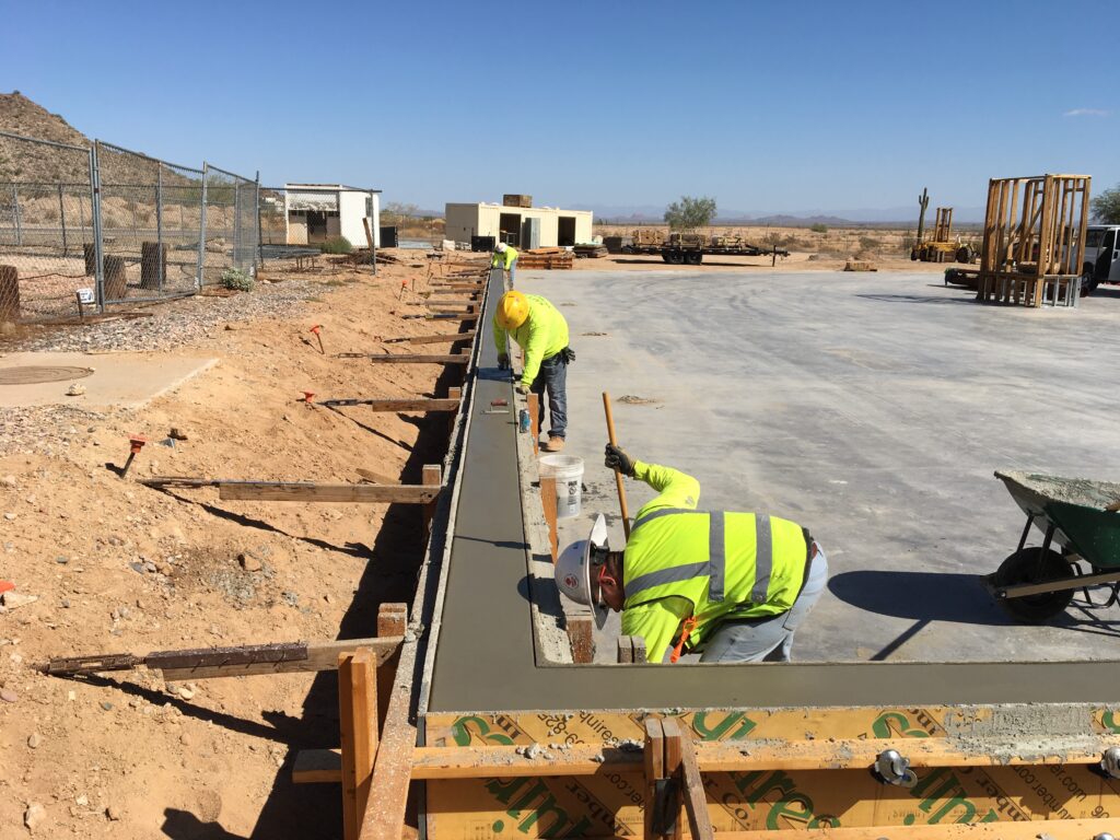 Austin's students poured and stripped a wall using the pad Sundt previously donated to Central Arizona College
