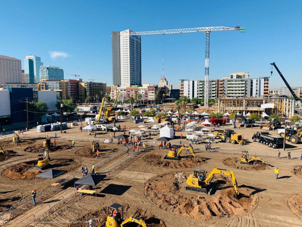 overhead view of Big Dig event in Downtown Phoenix