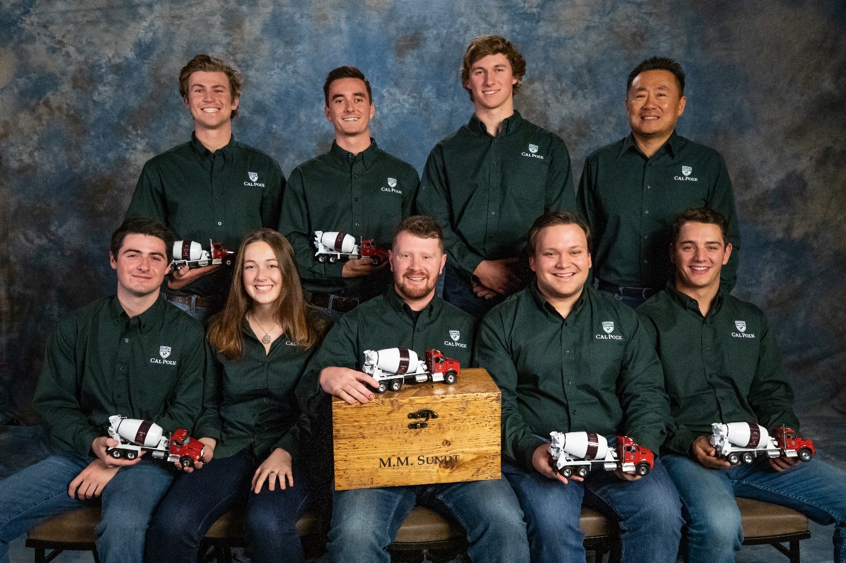 cal poly students pose with the m.m. sundt toolbox