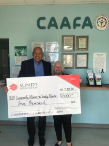 sundt foundation presents check to caafa