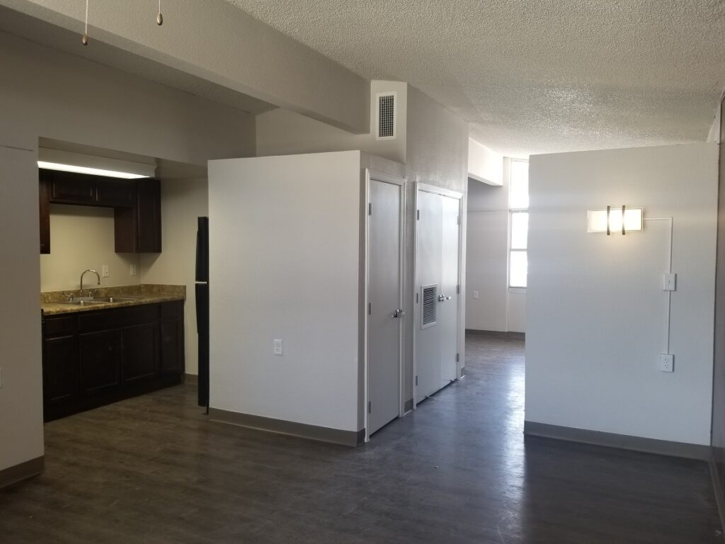 A renovated cottage unit at the HACEP Sun Plaza property, where Sundt recently completed a $31 million renovation