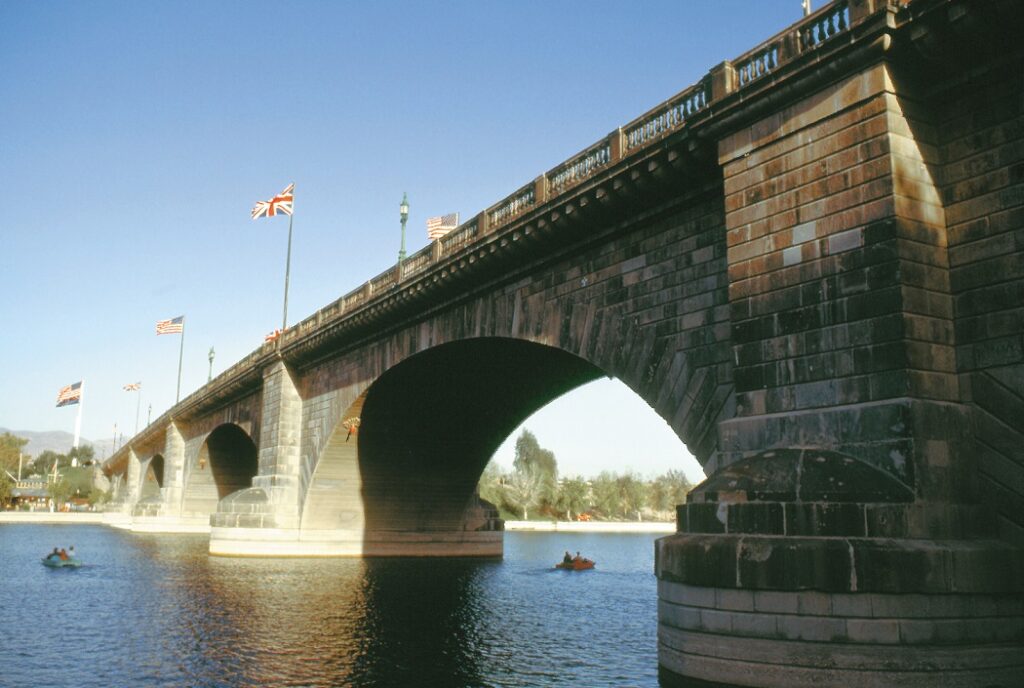 finished Long bridge in lake havasu city, arizona spanning over the colorado river