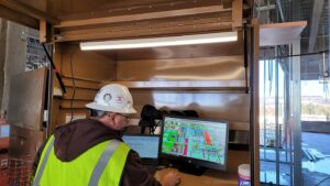 Senior Project Superintendent Shane Henry using BIM box