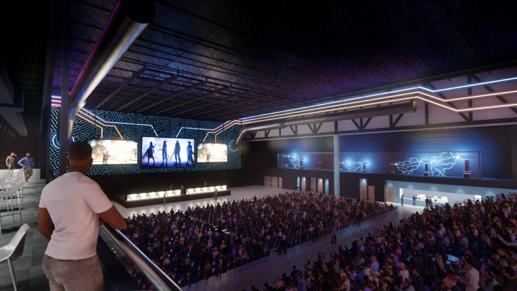 rendering of 2500-person e-gaming arena