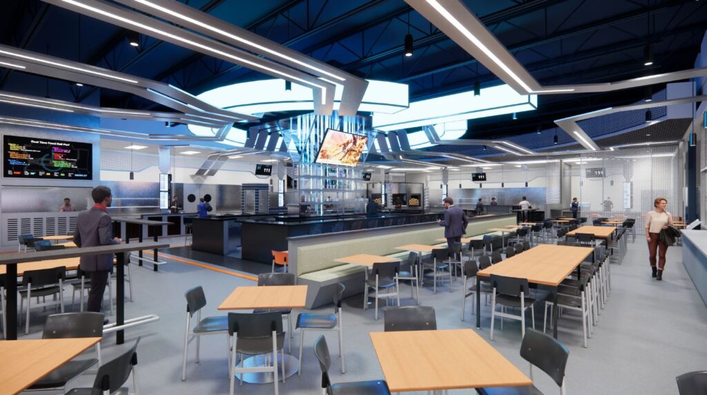 rendering of food hall