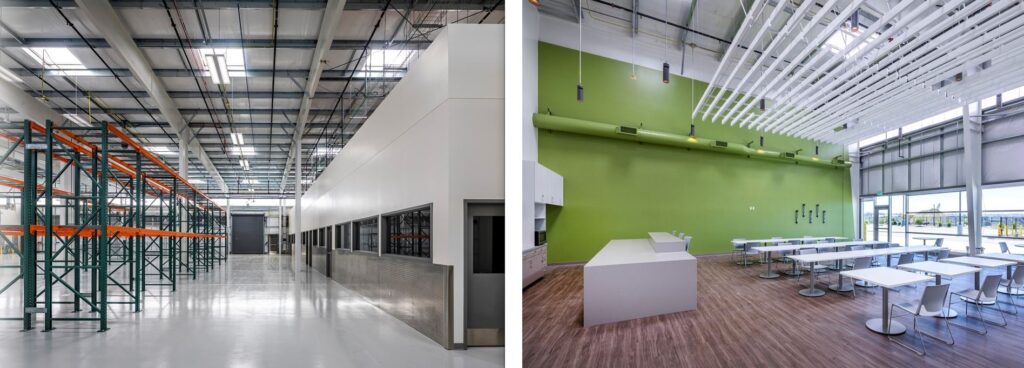 warehouse and dining space of new airport support facility at San Diego International Airport