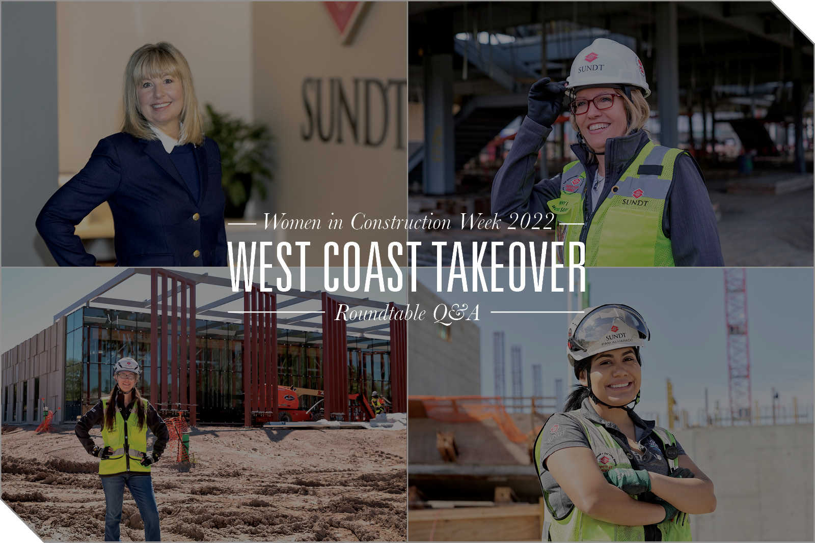 Photos of four interviewed for women in construction week 2022