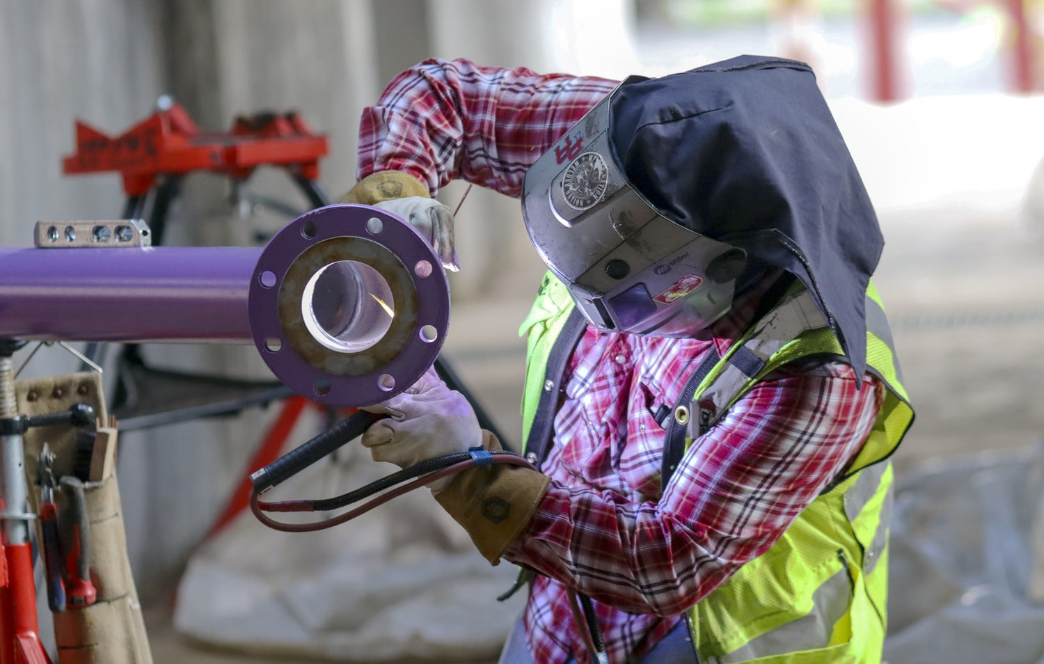 Welder working at Mt. Storm