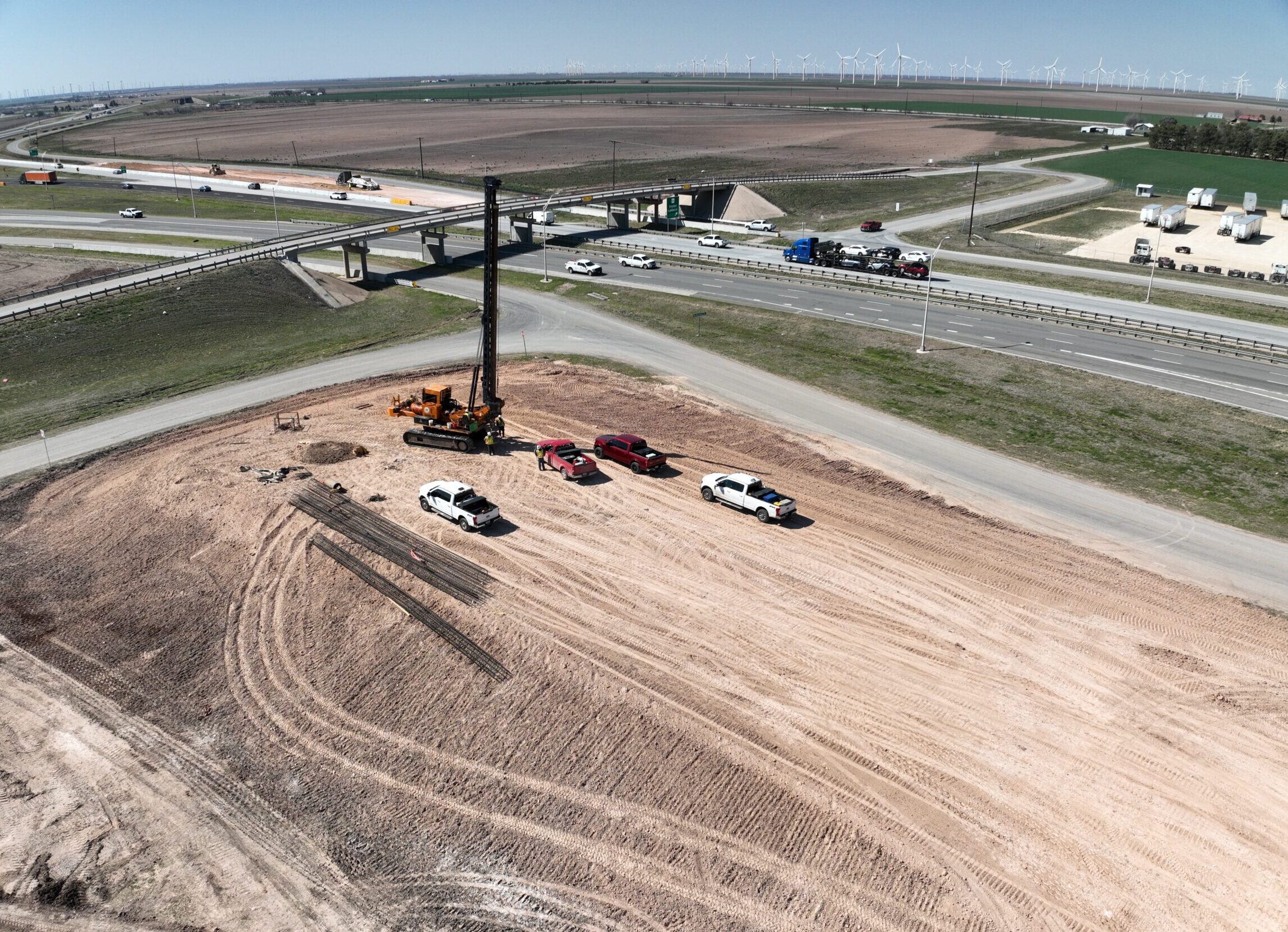 Drone photo of Roscoe interchange