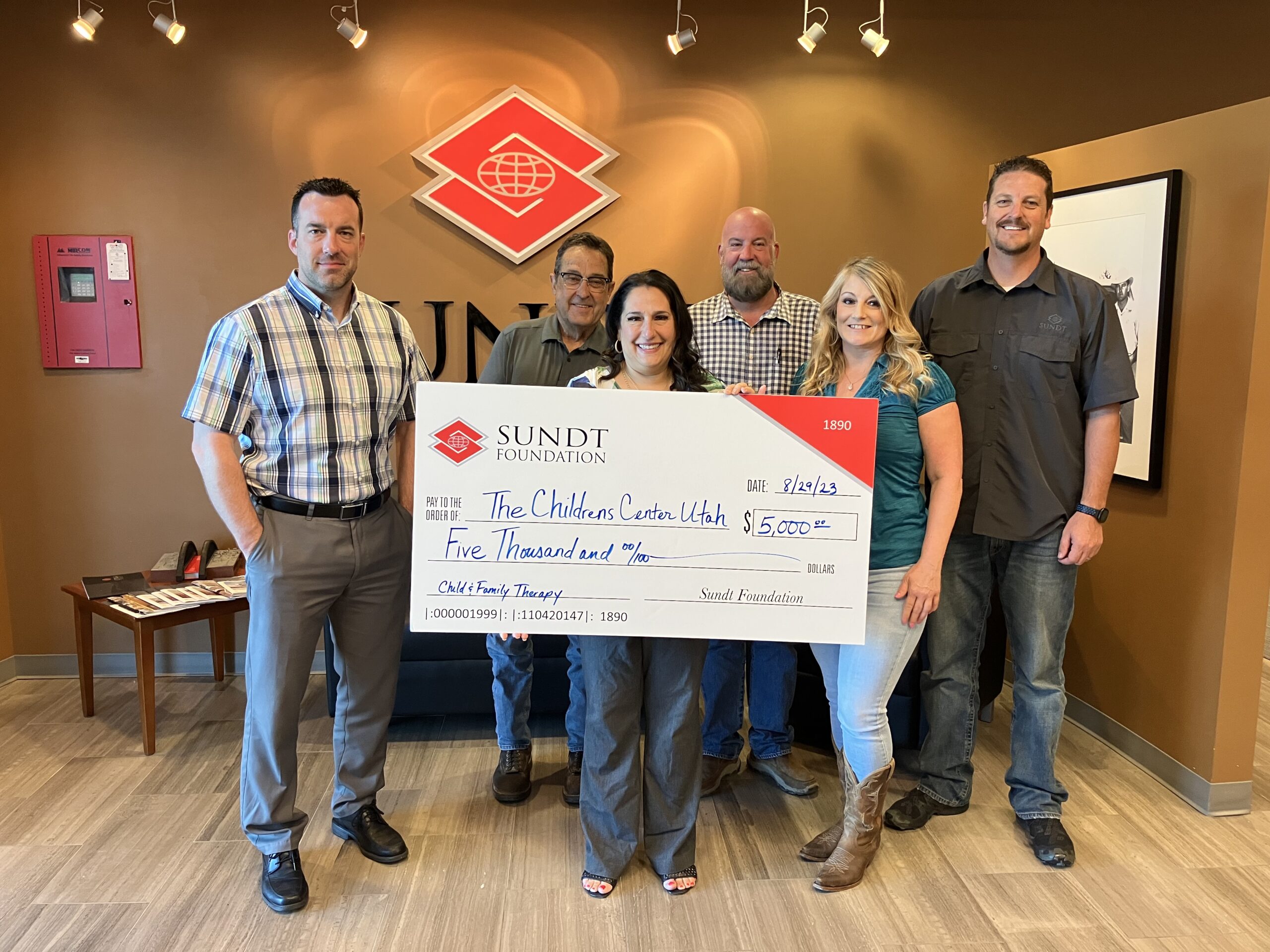 Sundt gives $5,000 to the Children's Center Utah